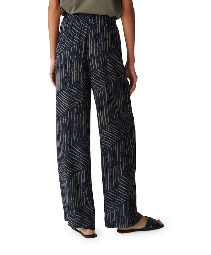 Marou palm leaves broek blauw