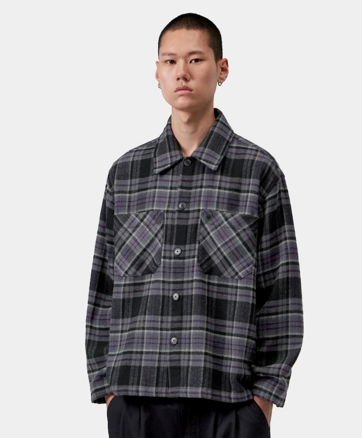 Heren overshirt paars