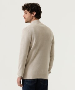 Heren trui met rits beige