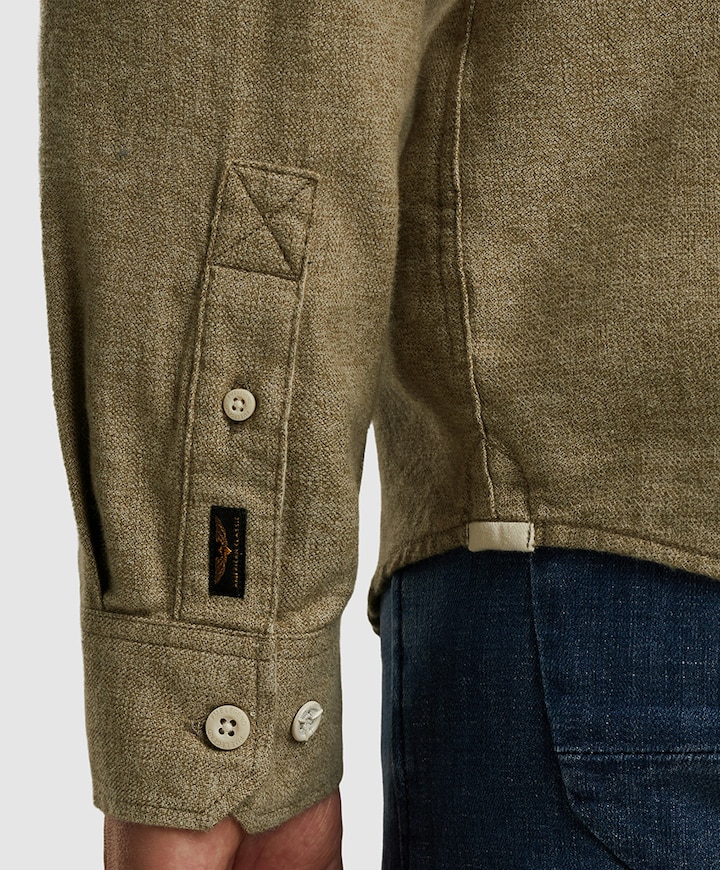 Heren overhemd lange mouw groen