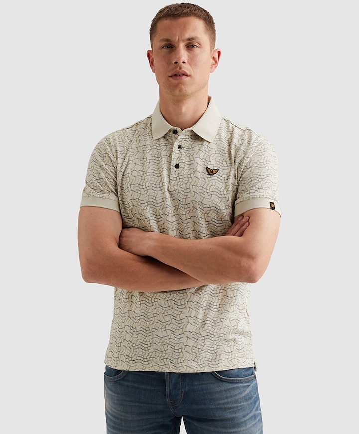 Heren polo ecru