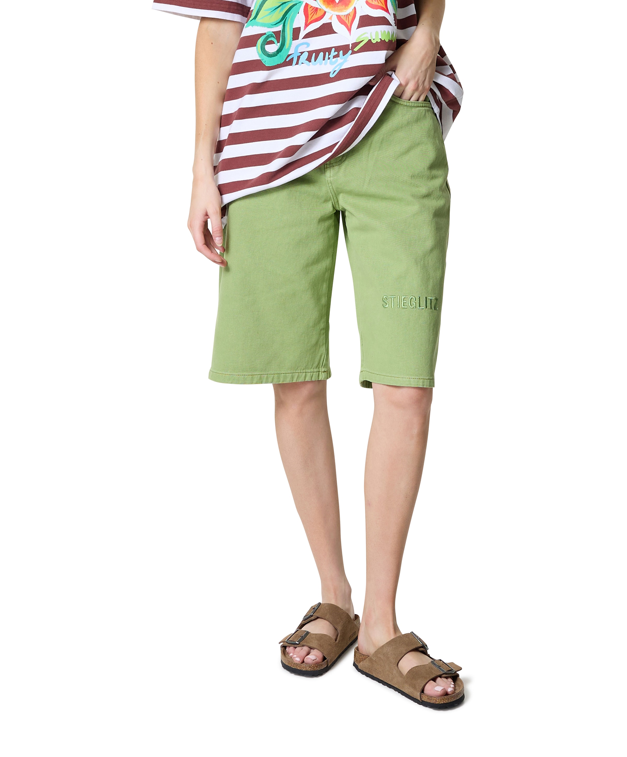 Alexio dames korte broek groen