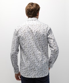 Heren overhemd lange mouw blauw