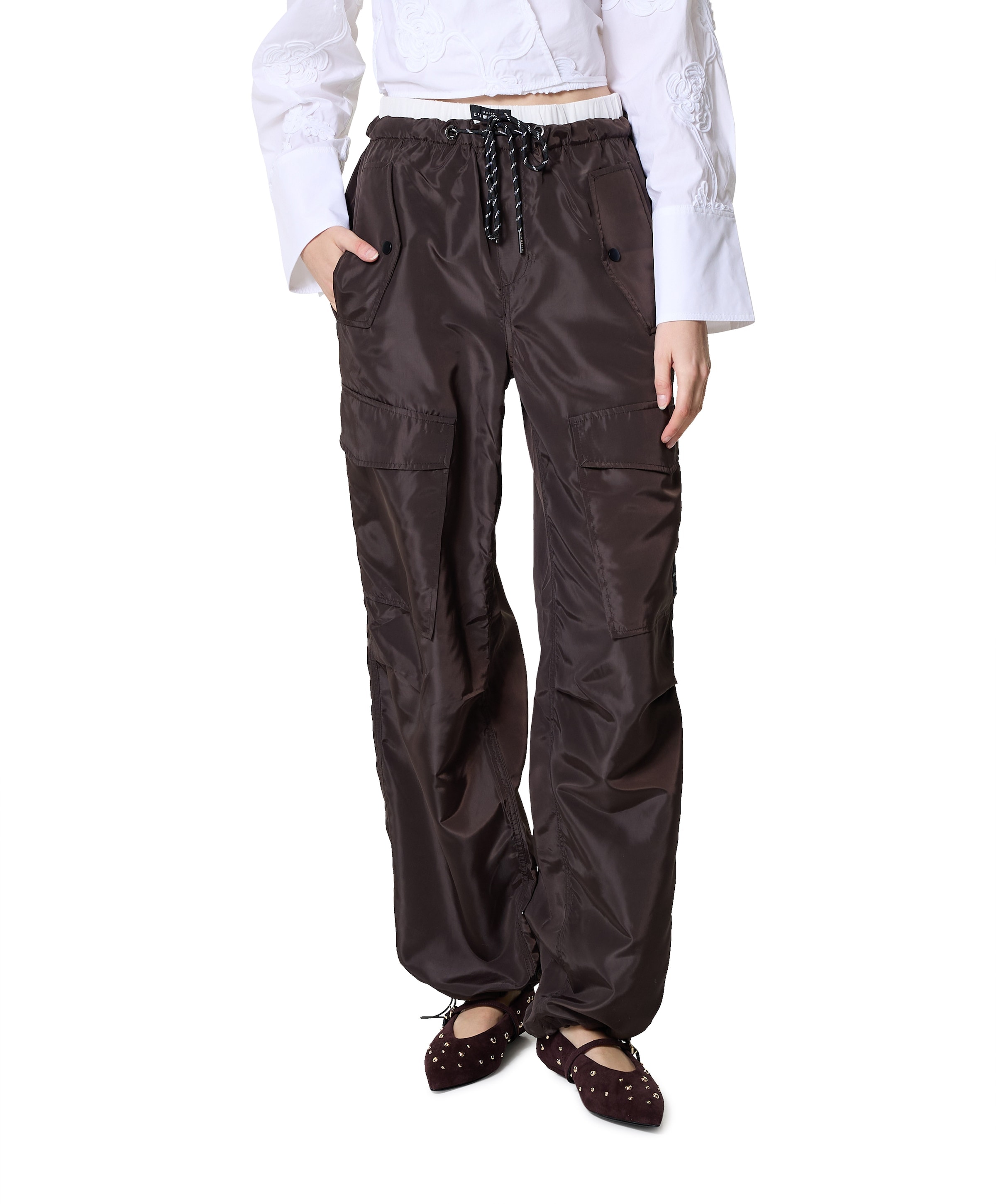 Cargo Pull On Tall Trouser dames broek bruin