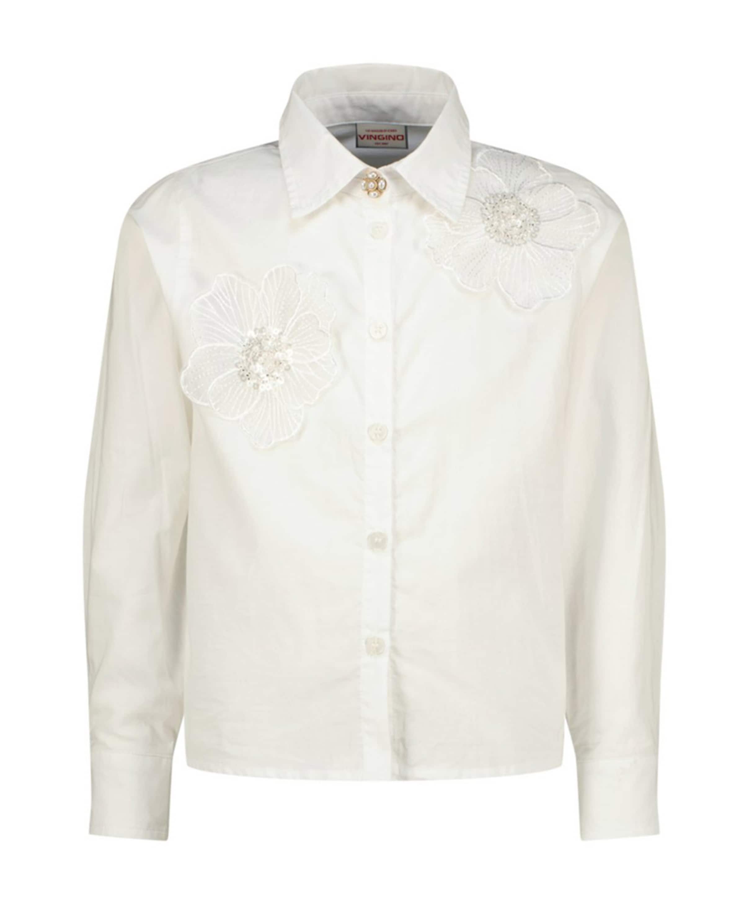 Meisjes blouse lange mouw wit