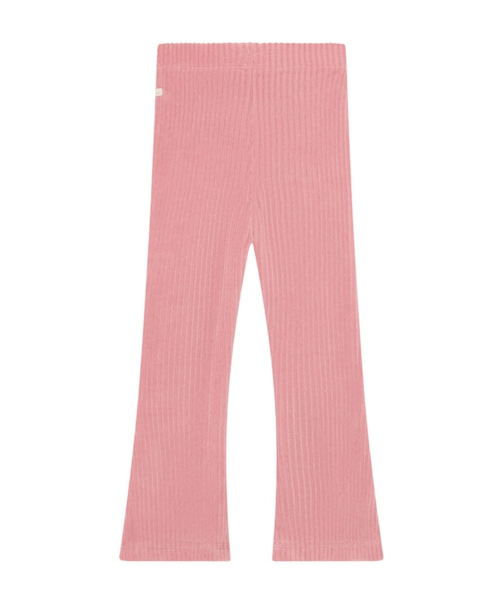 Flared Velvet meisjes broek roze