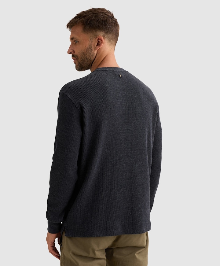Heren longsleeve blauw