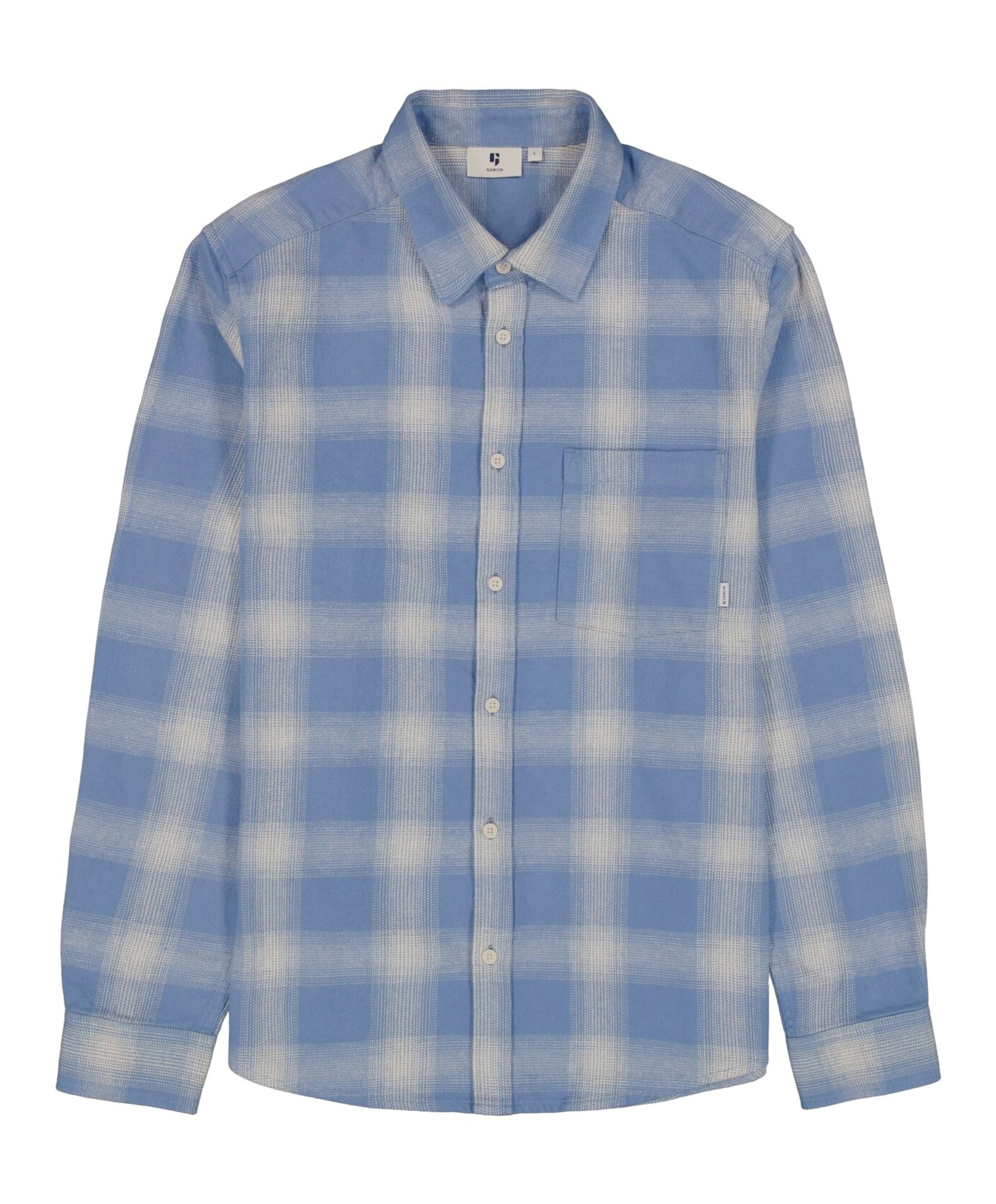 Heren overhemd lange mouw blauw