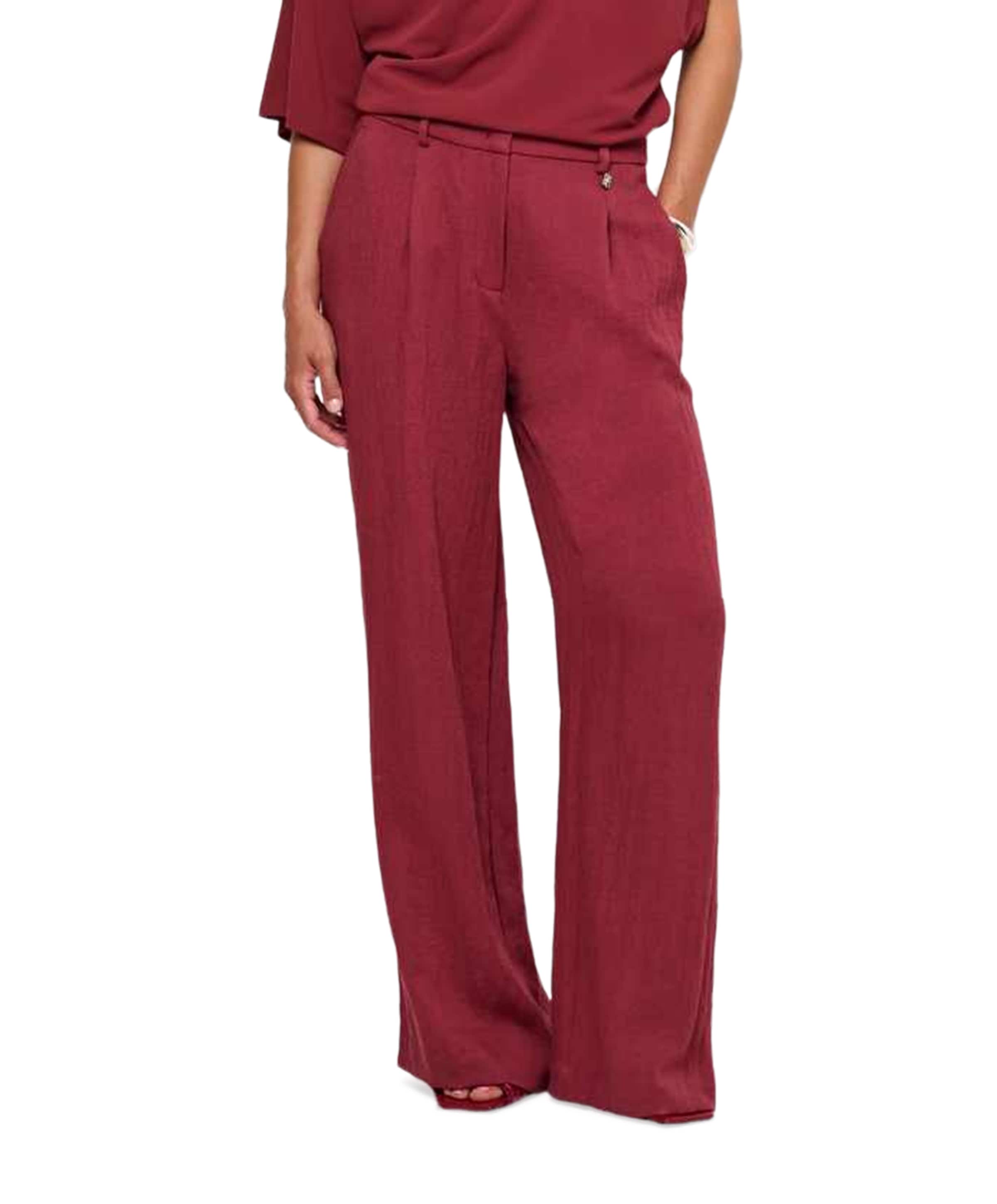 Kenila wide leg dames pantalon bordeaux