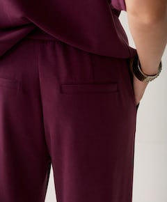 Wide leg Soft scuba dames broek bordeaux