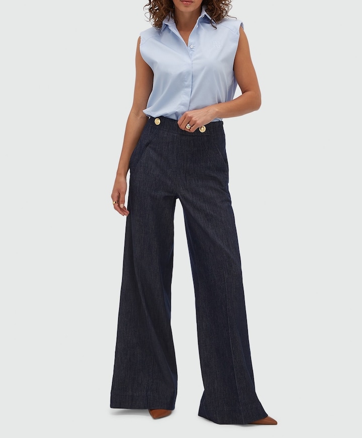 Dames blouse blauw