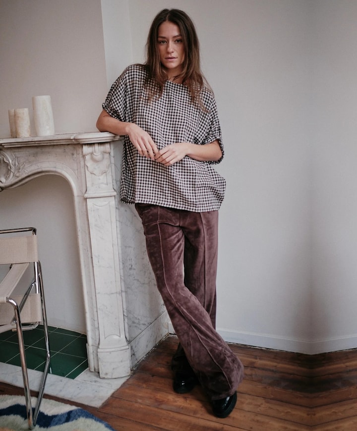 Pants Velour dames broek bruin