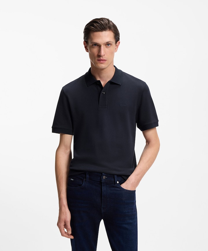 Heren polo blauw