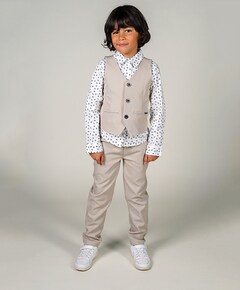 Jongens gilet beige