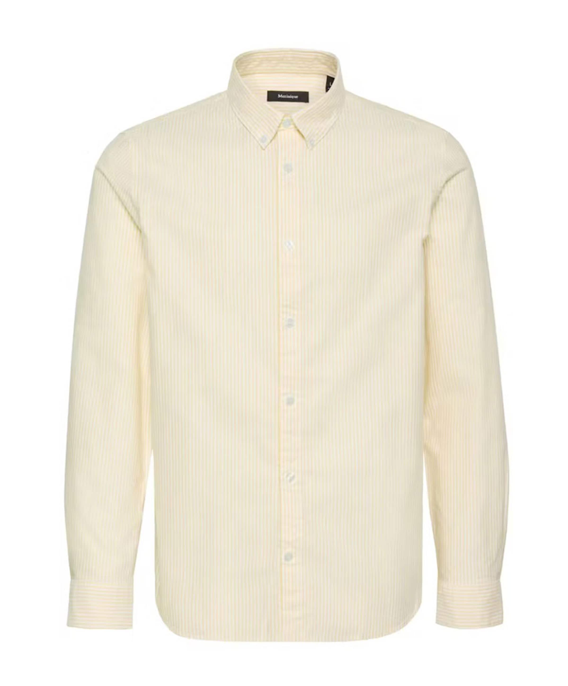 Heren overhemd lange mouw geel