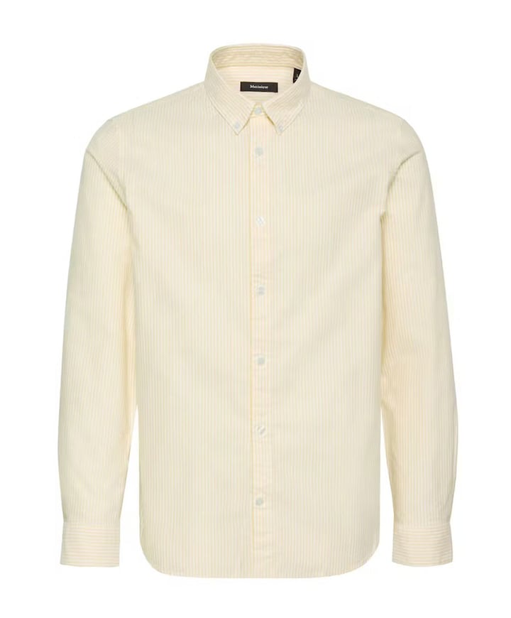 Heren overhemd lange mouw geel