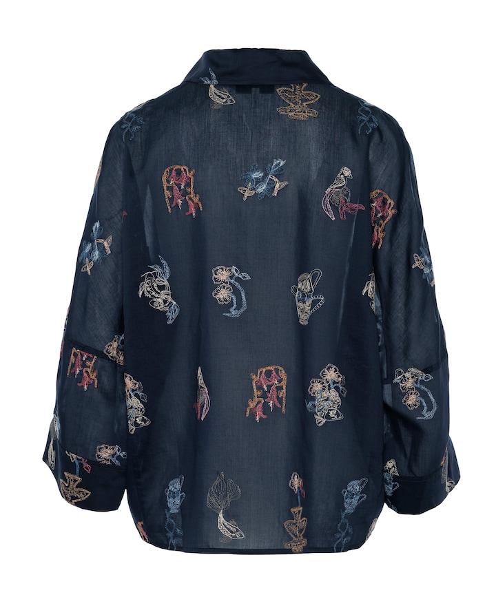 Dames blouse blauw