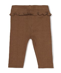 Legging pointelle rib meisjes broek bruin