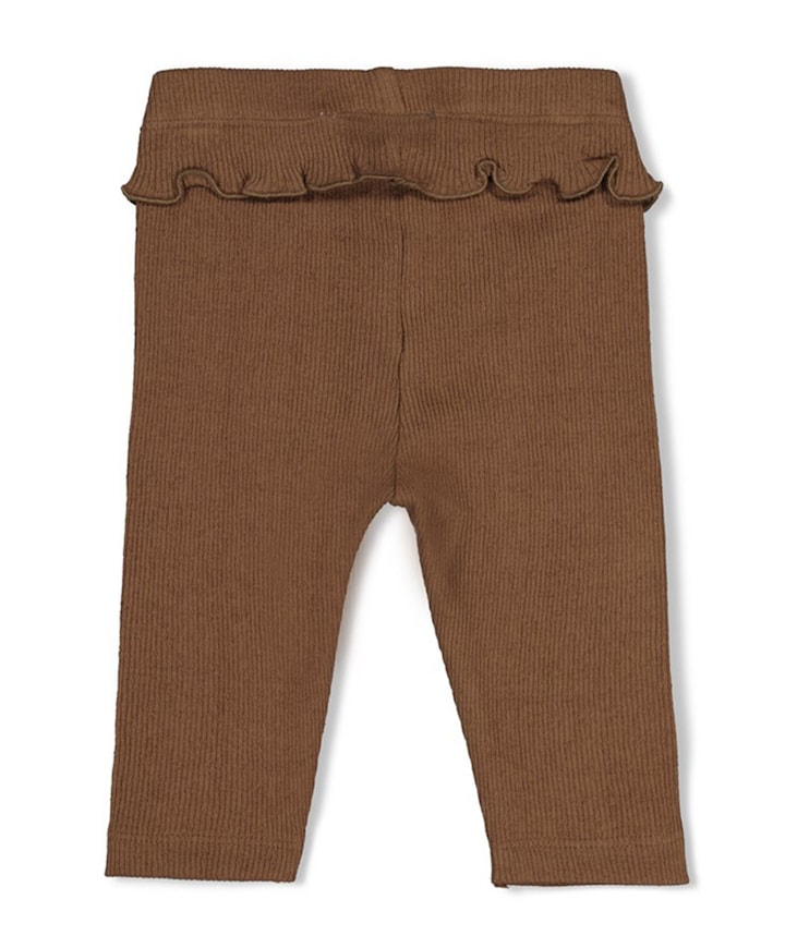 Legging pointelle rib meisjes broek bruin