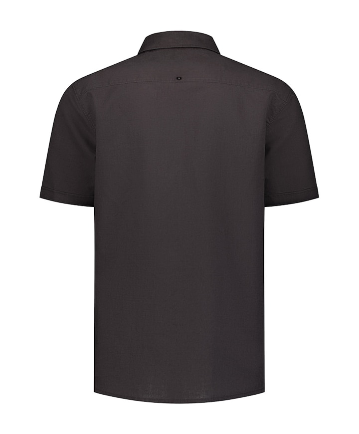 Heren overhemd korte mouw grijs