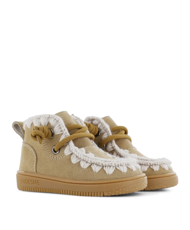 meisjes veterschoenen beige