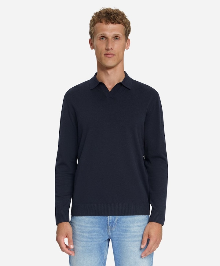 Heren polo blauw
