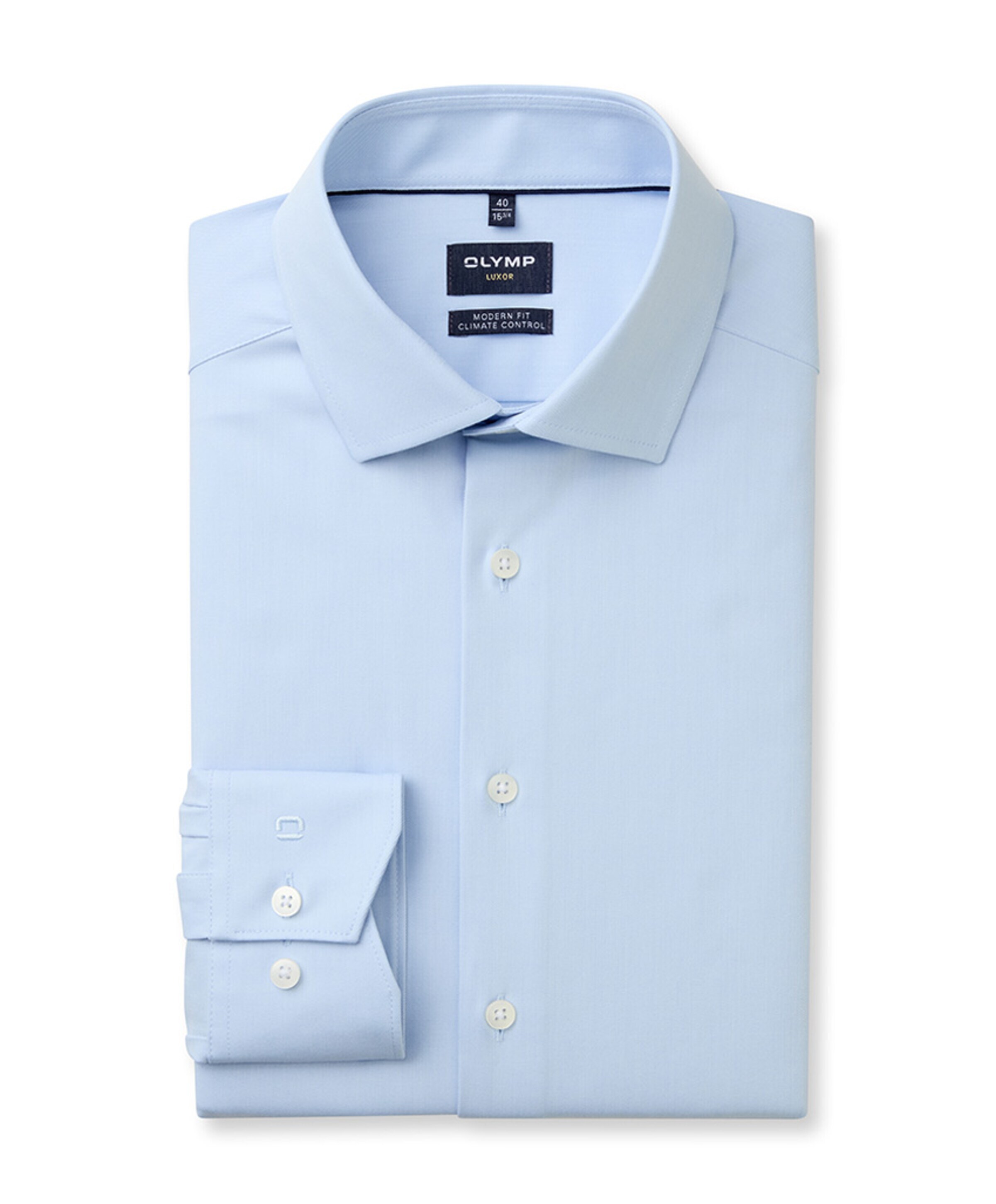 Heren overhemd lange mouw blauw