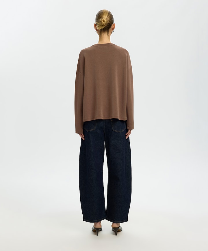 Dames longsleeve bruin
