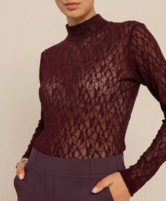 Dames longsleeve bordeaux