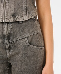 GZjosie HW barrel jeans grijs