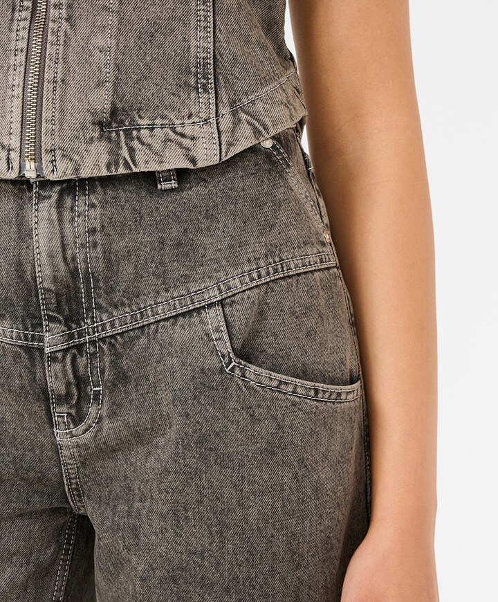 GZjosie HW barrel jeans grijs