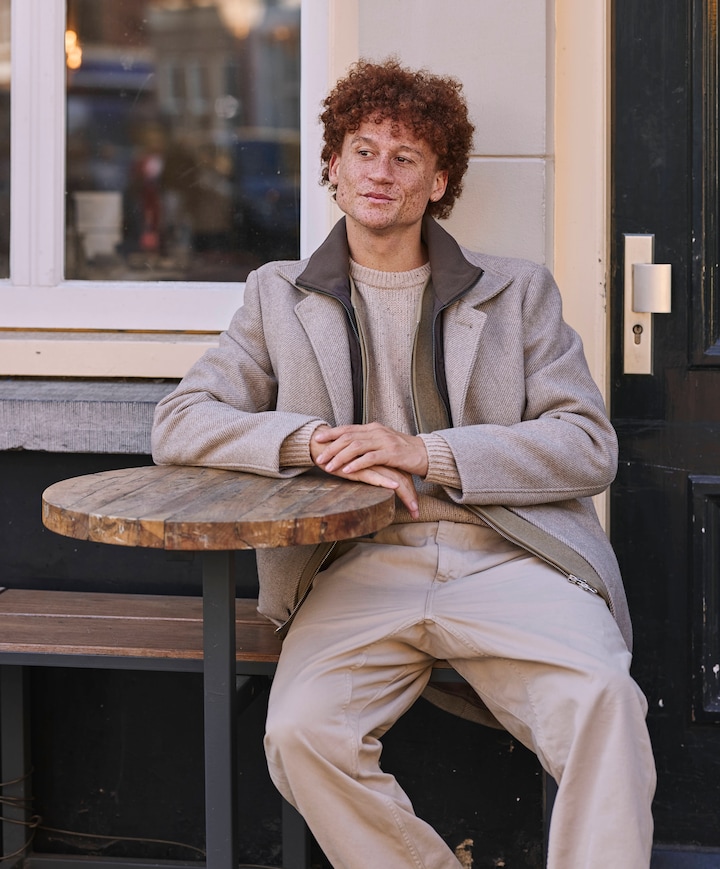 Heren jas beige