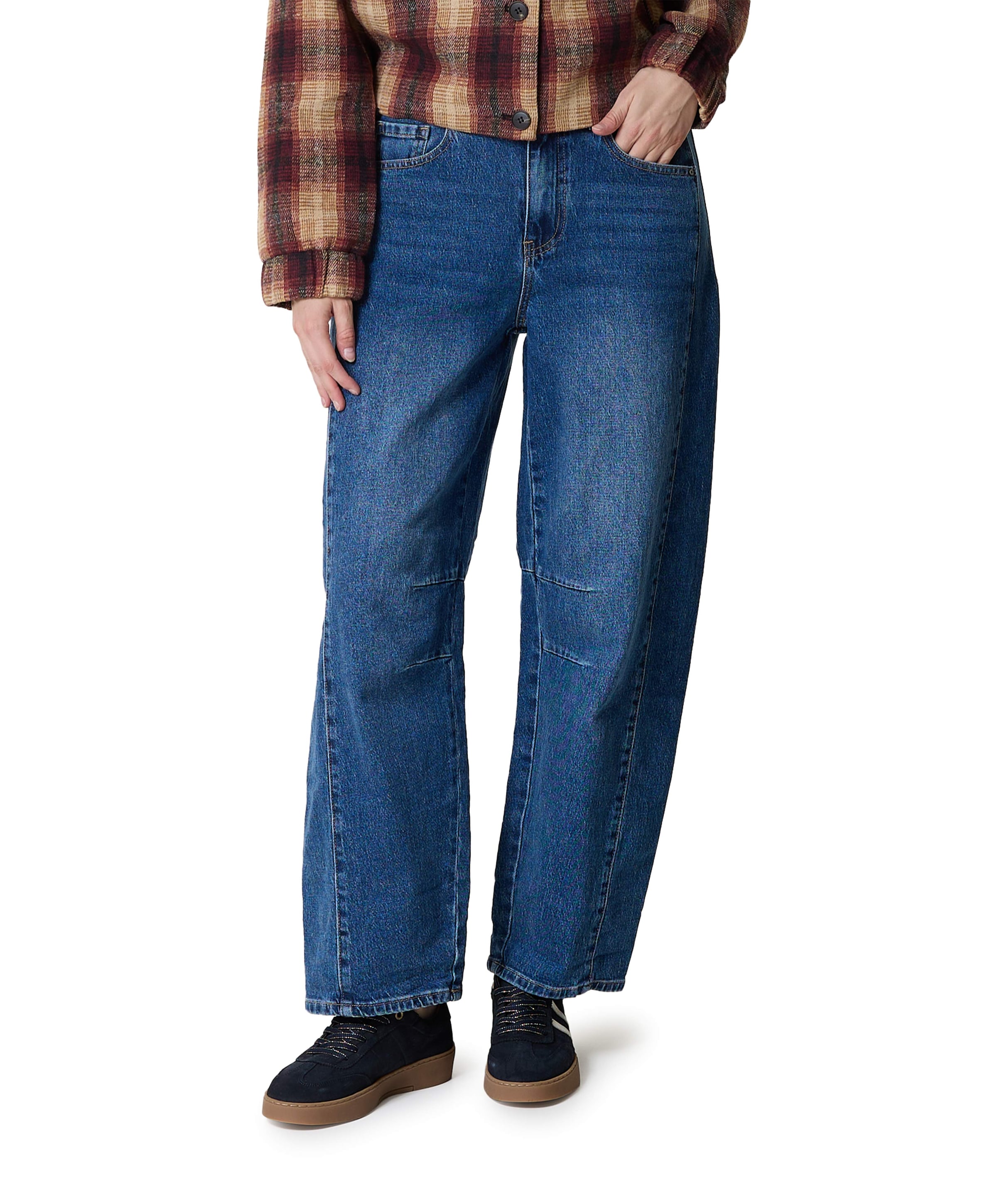Cayla mid stone used dames jeans blauw