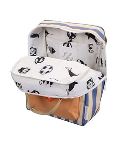 Rugzak medium envelope stripes blauw