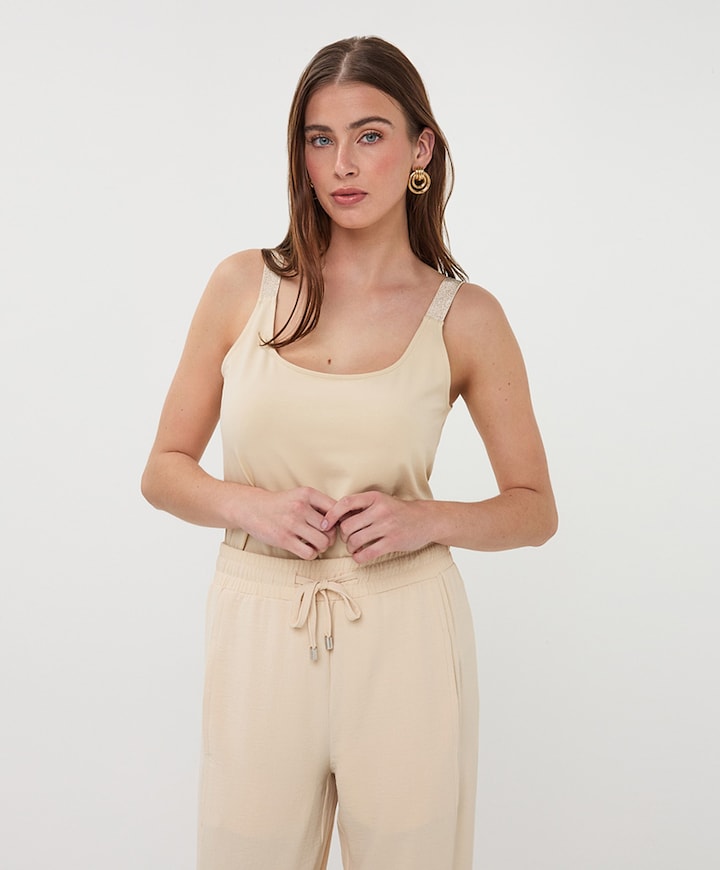 Dames top beige