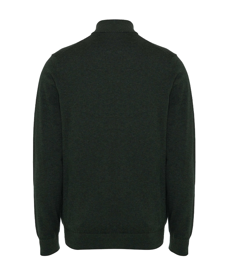Heren trui met rits groen