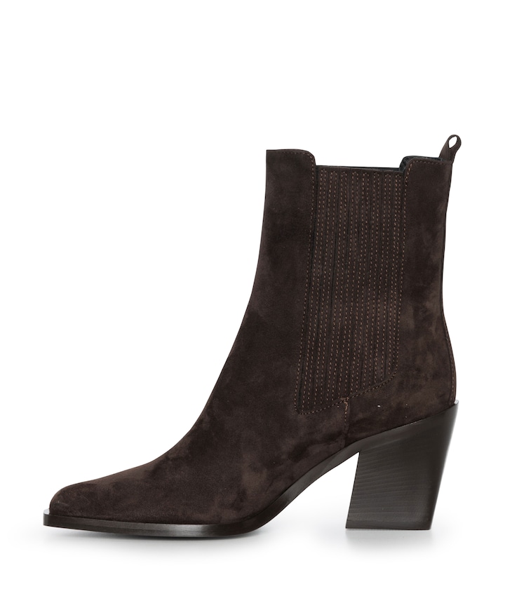 Ysanne dames enkellaarzen bruin
