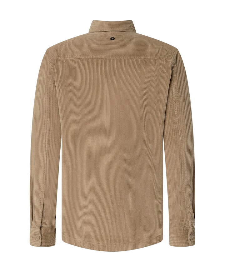 Heren overhemd lange mouw beige