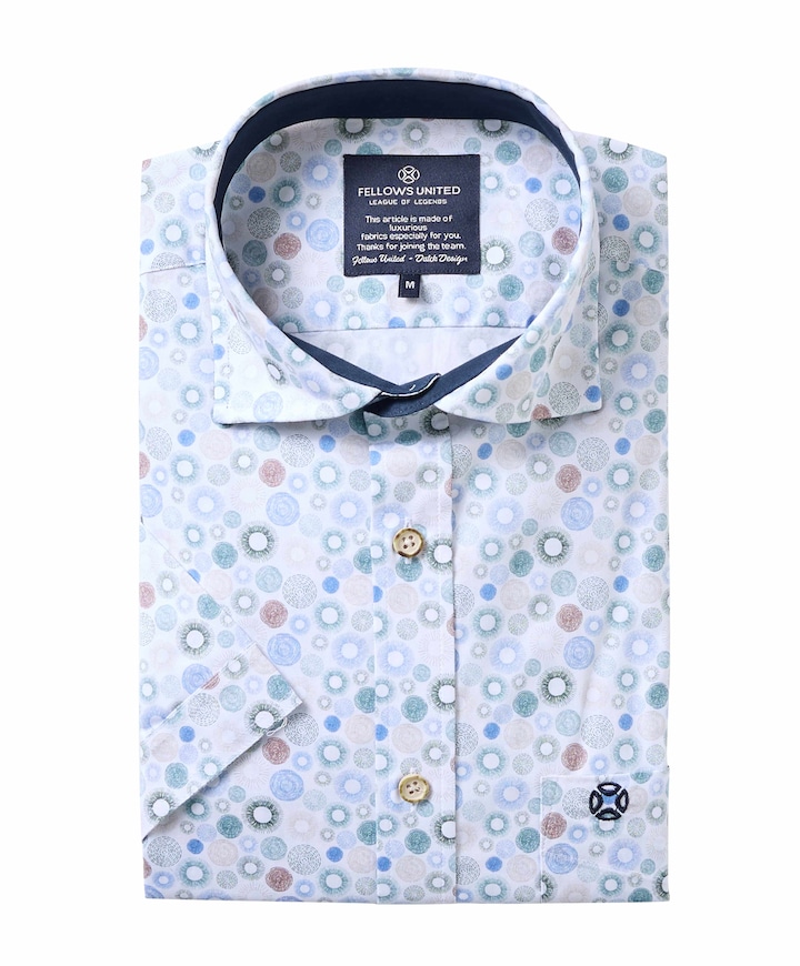 Heren overhemd korte mouw groen