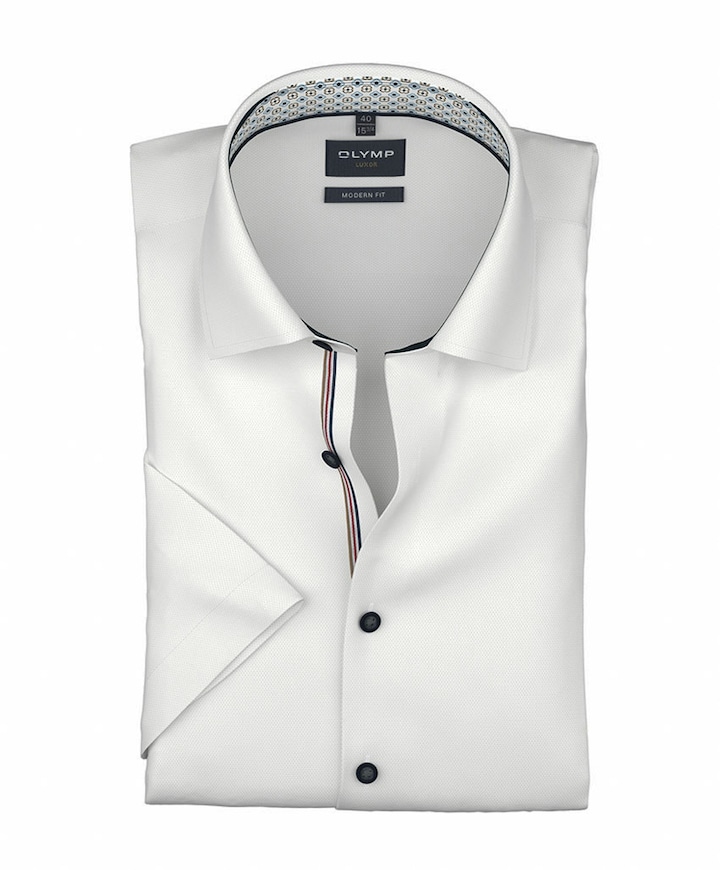 Heren overhemd korte mouw wit