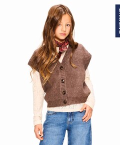 Meisjes vest bruin