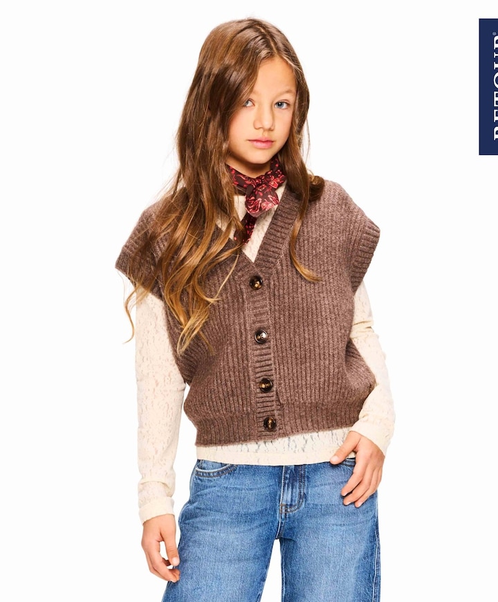 Meisjes vest bruin