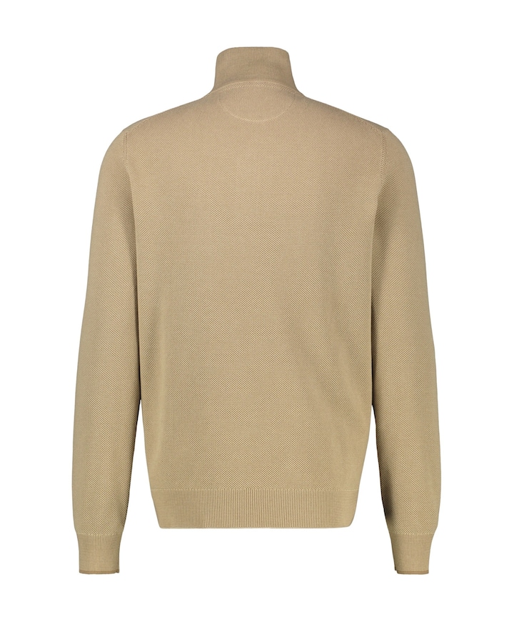Heren trui met rits beige