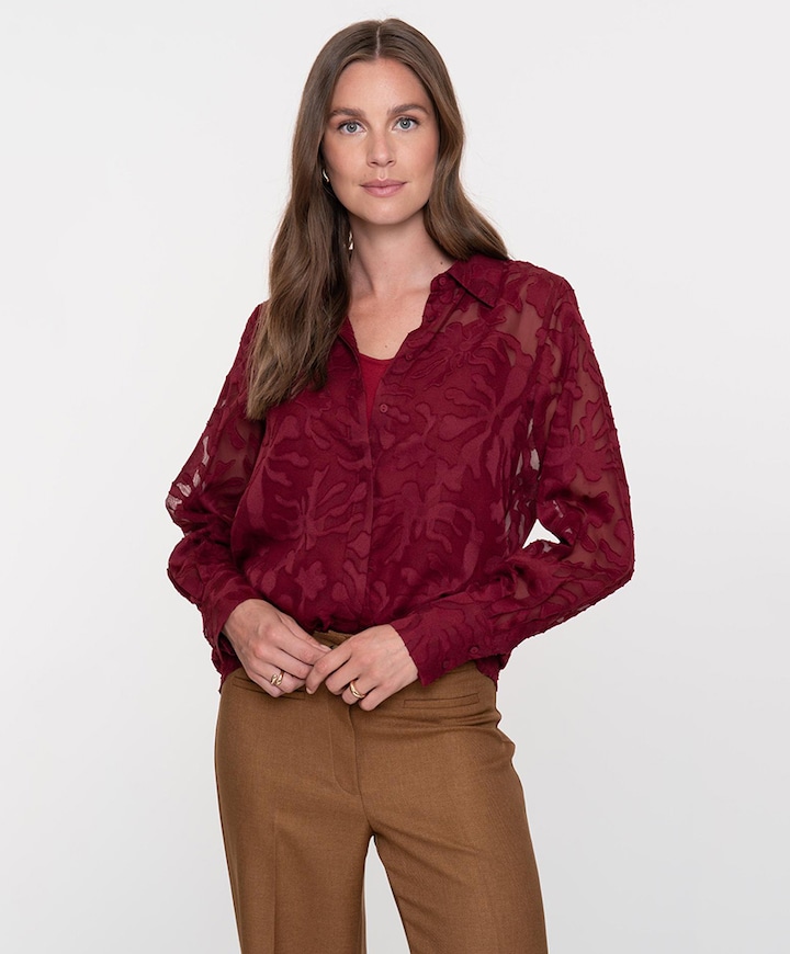 Dames blouse bordeaux
