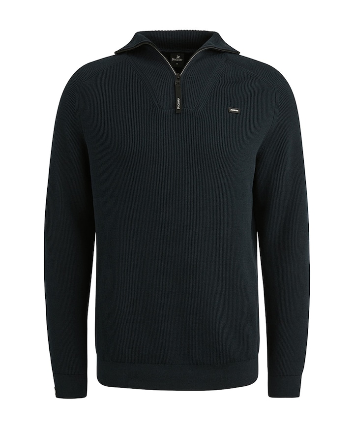 Trui met rits blauw