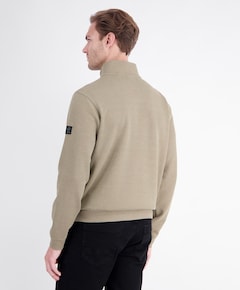 Heren trui met rits beige