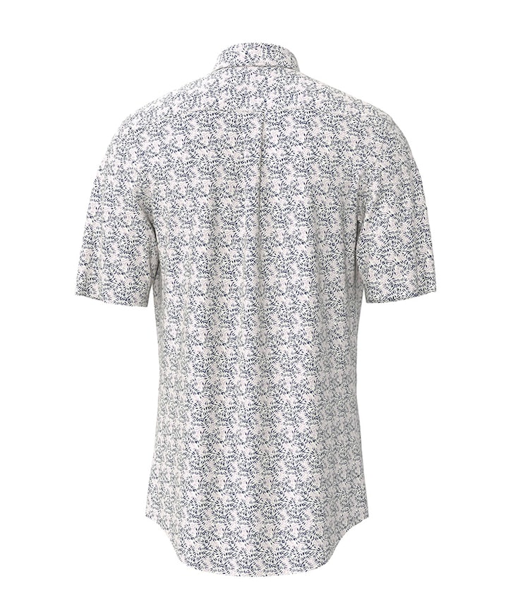 Heren overhemd korte mouw blauw