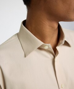 Overhemd lange mouw beige