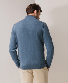 Heren trui met rits blauw
