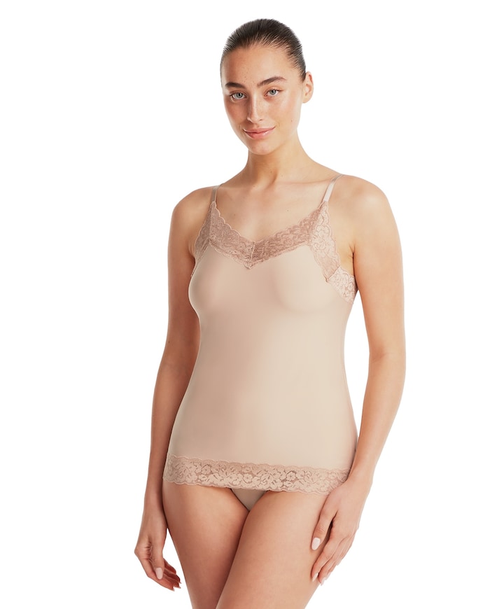 Dames hemd beige